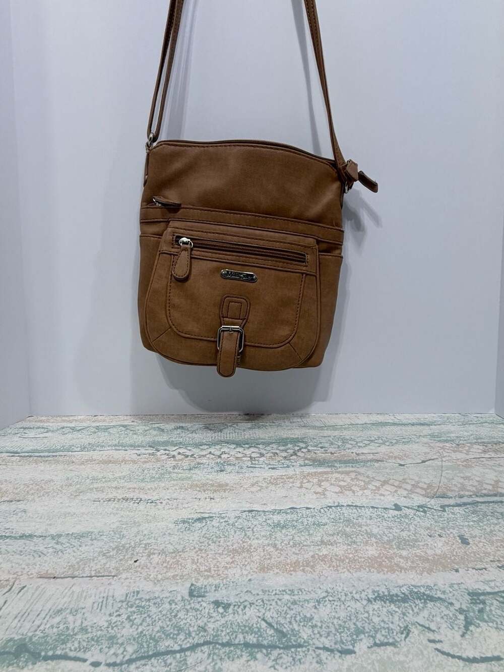 Multisac Crossbody Bag Brown Faux Leather Pocket Purse